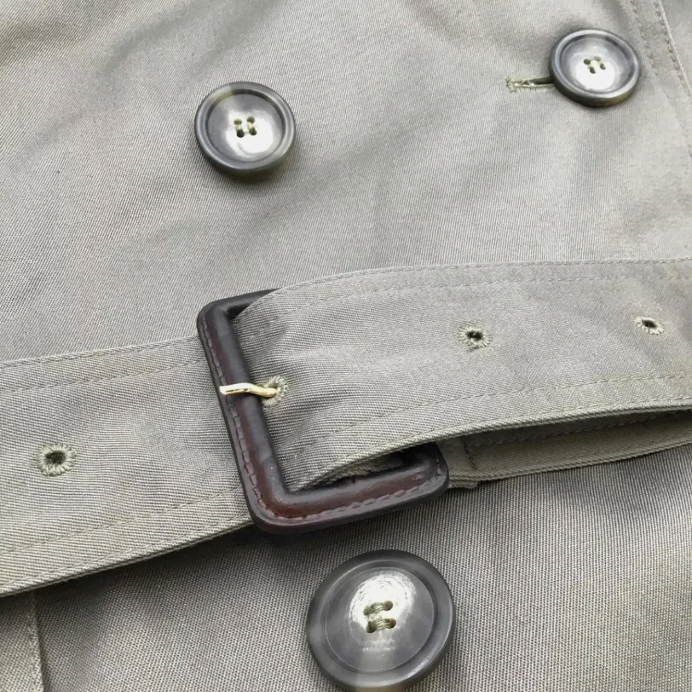Lauren Ralph Lauren Winter Gray Coat Trench jacket collar button up belted belt - Picture 5 of 8